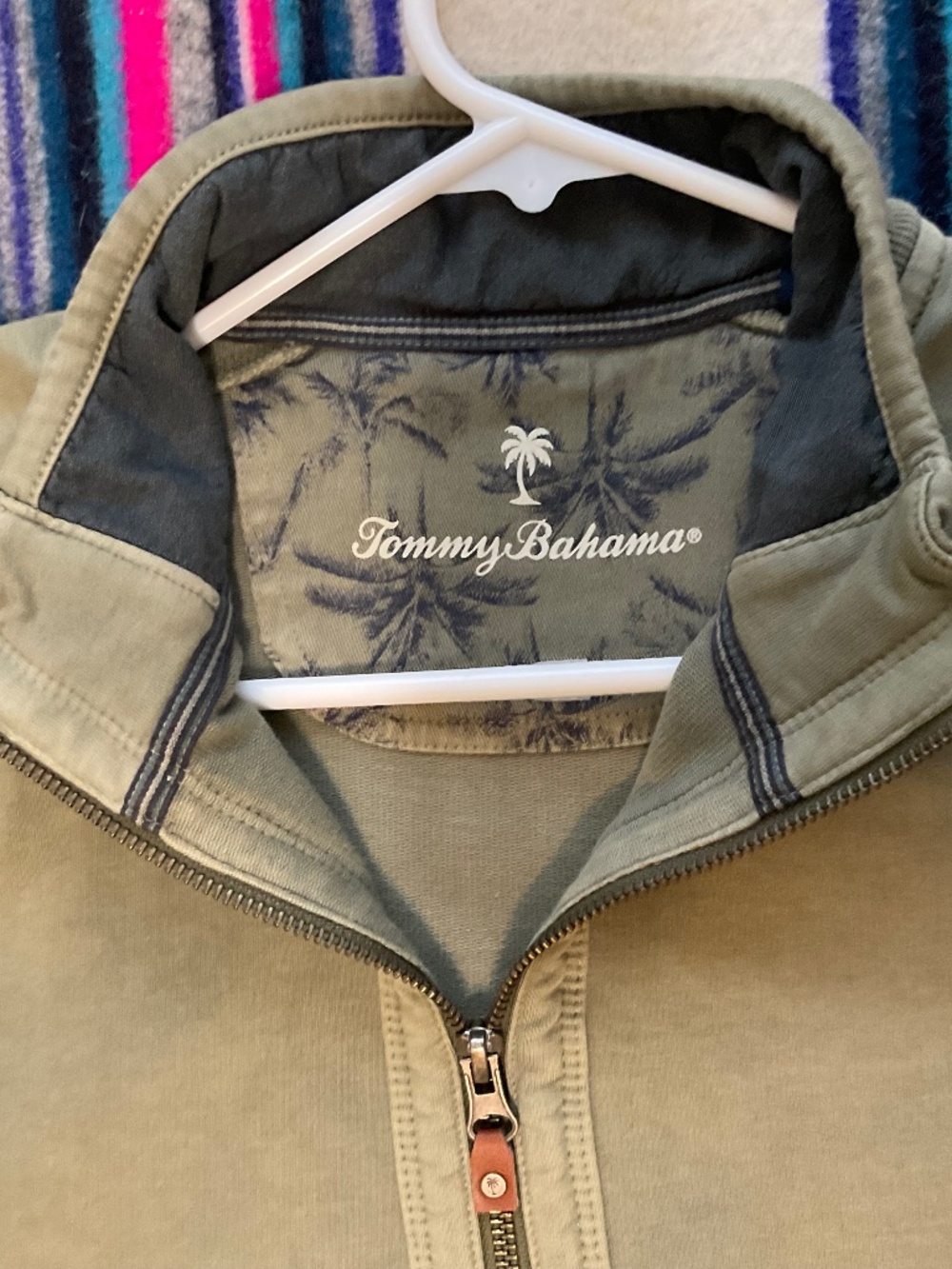 Tommy Bahama-Saltwater Tides Textured Half-Zip Sweater-Medium-Washed Olive